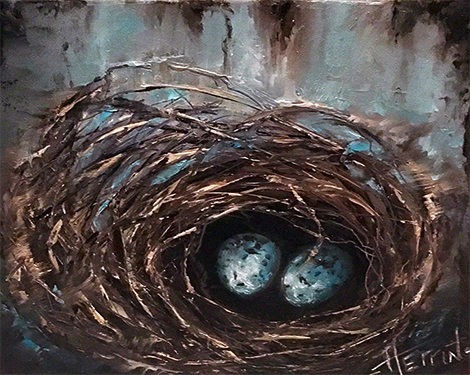 Bird's Nest Painting by Ryan Herrin