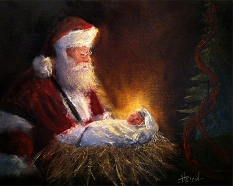 Christmas Painting by Ryan Herrin