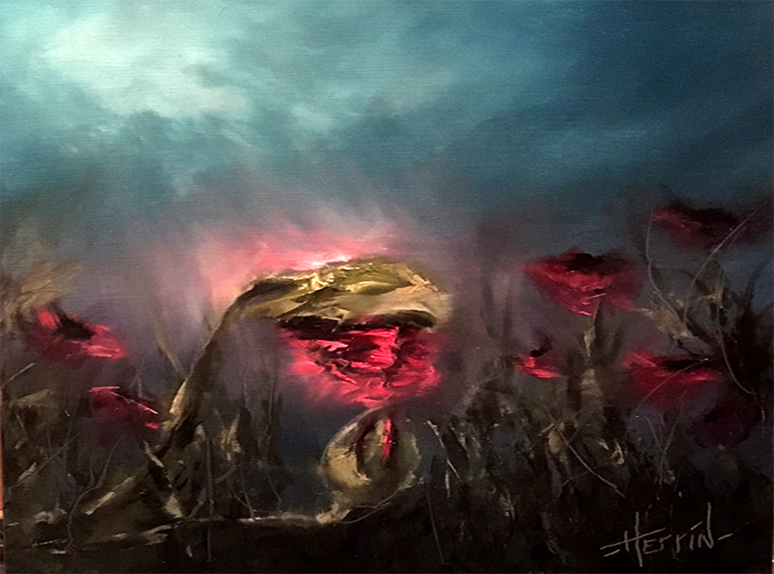 Poppy Oil Painting by Ryan Herrin